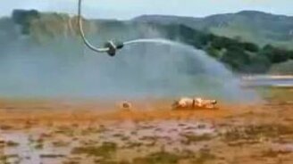 Родео на пожарном шланге - смотреть видео (0:58)