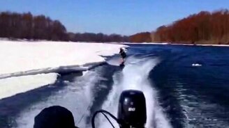 Вейкбординг в марте - смотреть видео (0:49)