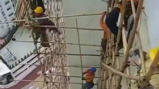 Строительные леса в Гонгконге - смотреть видео (1:08)