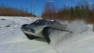 Скоростной гусеничный вездеход - смотреть видео (1:35)