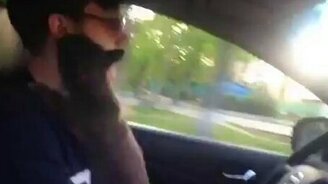 Кот лижет водителю ухо - смотреть видео (0:08)