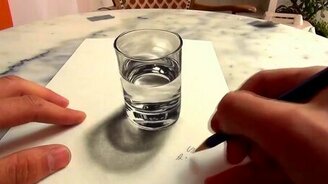 Рисование объёмного стакана - смотреть видео (1:53)