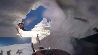 Лыжник провалился в расщелину - смотреть видео (16:59)