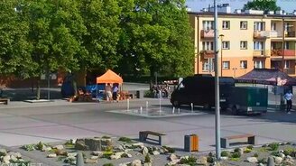 Водитель испортил фонтан - смотреть видео (0:58)