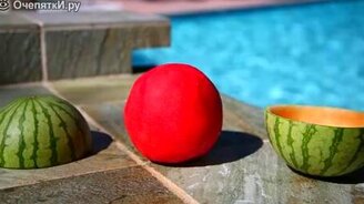 Забавный трюк с арбузом - смотреть видео (2:45)