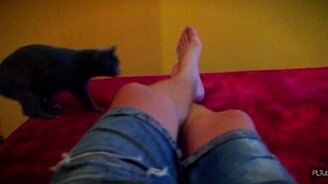 Весело жить с кошкой - смотреть видео (1:45)