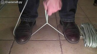 Как разрезать верёвку без инструмента - смотреть видео (1:05)