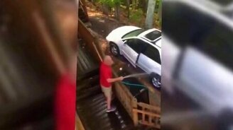 Мишка побывал в машинке - смотреть видео (0:52)