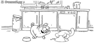 Мопс и кот Саймона - смотреть видео (1:53)