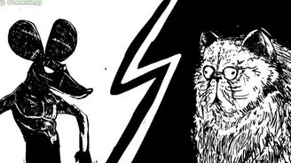 Вечная борьба - мышь и кот - смотреть видео (1:44)