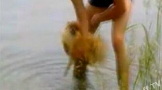 Собачка с хорошими рефлексами - смотреть видео (0:35)