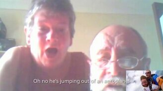 Показал родителям прыжок с парашютом - смотреть видео (0:51)