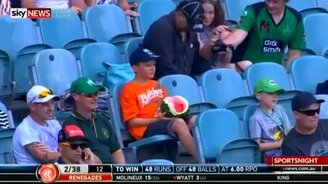 Оригинальный способ есть арбуз - смотреть видео (0:30)