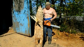 Как нарисовать сову бензопилой - смотреть видео (2:52)