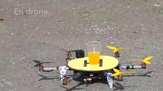 Трюк с дроном и стаканом лимонада - смотреть видео (1:04)