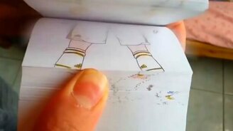 Футбольный матч в блокноте - смотреть видео (1:06)