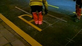 Рисование дорожной разметки - смотреть видео (6:02)