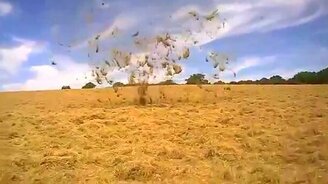 Воздушная воронка в поле - смотреть видео (0:10)