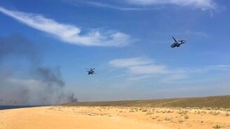 Наши учения на вертолётах - смотреть видео (1:25)