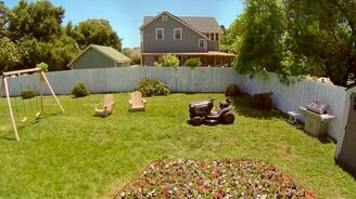 Газонокосилка натворила бед - смотреть видео (0:30)