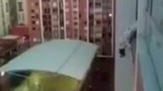 Спас собаку в многоэтажке - смотреть видео (1:38)