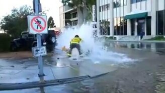 Оперативно сработал в аварии - смотреть видео (0:30)