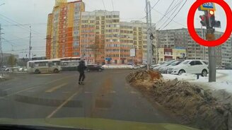 Человек и собака на переходе - смотреть видео (0:22)