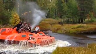 МТЛБ против водоёма - смотреть видео (0:41)