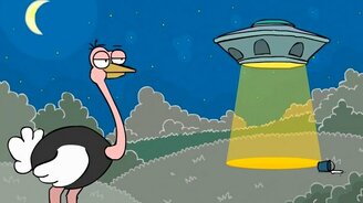 Страус и летающая тарелка - смотреть видео (0:28)
