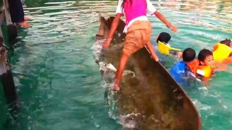 Девочка спасла лодку от затопления - смотреть видео (1:56)