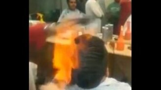 Огненная стрижка - смотреть видео (0:30)