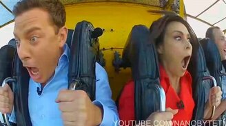 Аттракцион впечатлил мужика - смотреть видео (0:46)