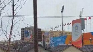 Ловкая девочка карабкается на столб - смотреть видео (0:48)