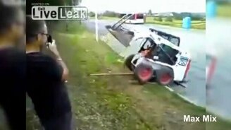 Подборка неудач на минипогрузчике - смотреть видео (4:38)