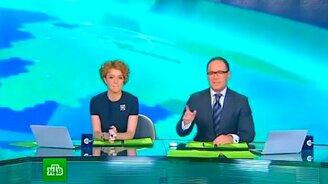 Безудержный смех телеведущего - смотреть видео (0:25)