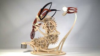 Скульптура, повторяющая полёт колибри - смотреть видео (1:20)