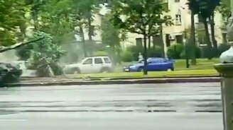 Танк въехал в столб - смотреть видео (0:27)