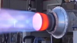 Испытание ракетного двигателя на обжиг - смотреть видео (1:52)