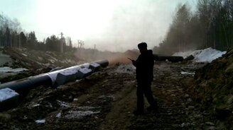 Как прочищают газопровод - смотреть видео (1:05)