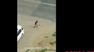 Воришка украл и разбил арбуз - смотреть видео (0:20)