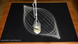 Маятник рисует песком - смотреть видео (3:13)