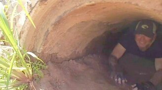 Рыбалка внутри трубы - смотреть видео (3:13)