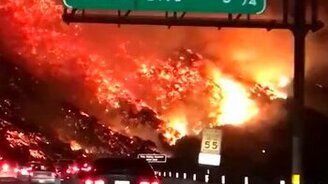 Лесные пожары на горах - смотреть видео (0:45)