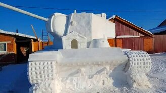 Снежный танк КВ-5 - смотреть видео (0:52)