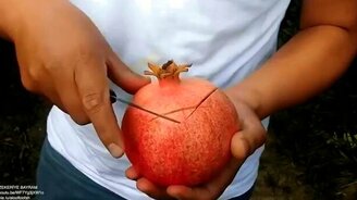 Грамотная очистка граната ножом - смотреть видео (0:40)