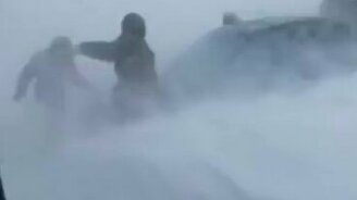 Сильная метель в Астане - смотреть видео (0:33)