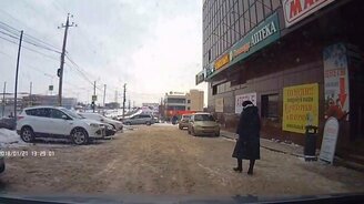 Женщина встречает доброго приятеля - смотреть видео (0:26)