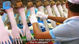 Как делаются резиновые перчатки - смотреть видео (3:13)