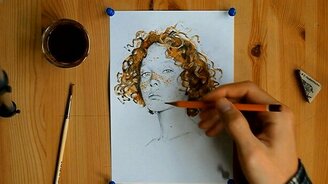 Как рисовать чаем - смотреть видео (7:07)