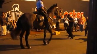 Танцующий полицейский конь - смотреть видео (2:28)